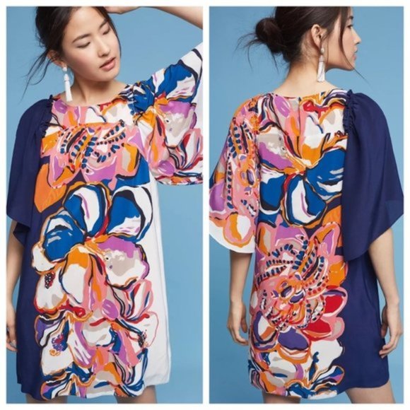 Maeve Dresses & Skirts - Maeve Anthro Vero Silk Shift Kimono Dress 100% Silk S